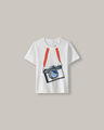 Playera Blanca Con Gráfico,BLANCO